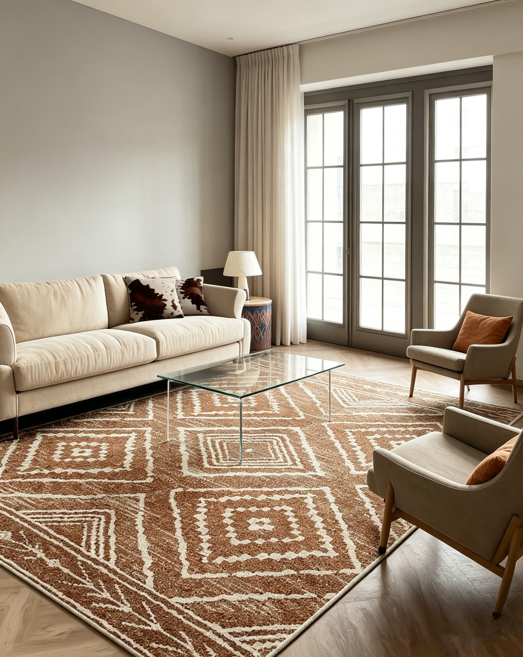 Vintage Tribal & Western Style Washable Area Rug