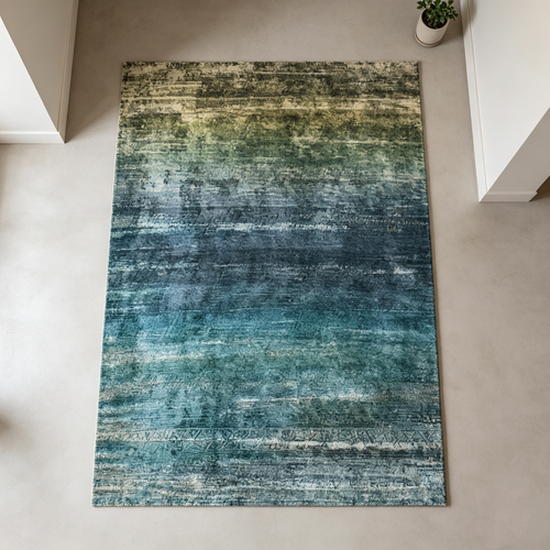 Modern Abstract Gradient Watercolor Area Rug