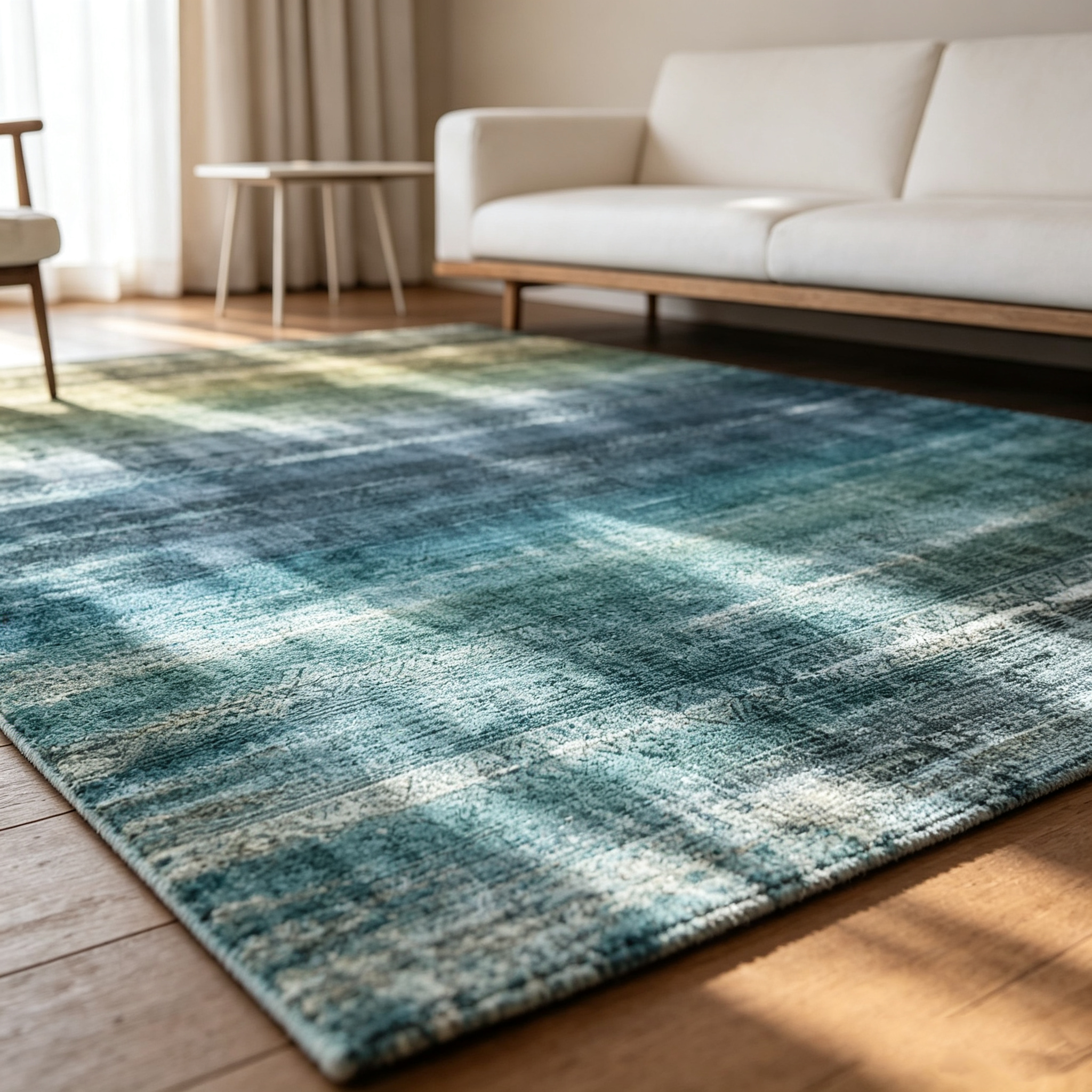 Modern Abstract Gradient Watercolor Area Rug